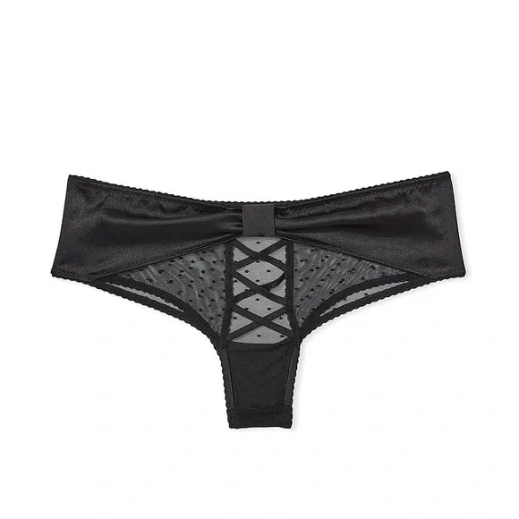 Victoria's Secret Very Sexy Back Cut-Out Cheeky Panty Black Small NEW - Picture 2 of 7